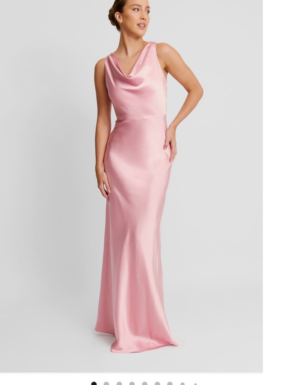 Six Stories Cowl Front Satin Dress